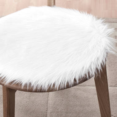 White furry chair discount cover